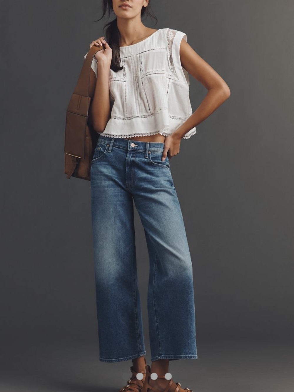MOTHER Wide Leg Flare Jeans Maven mid rise ankle 31